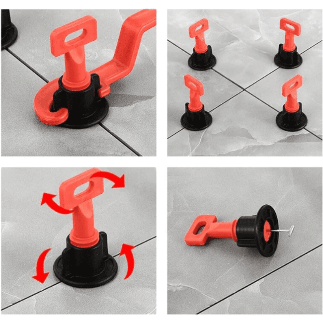 Reusable Tile Levelling System (pack of 50 pcs - 1.5mm + Special Wrench)